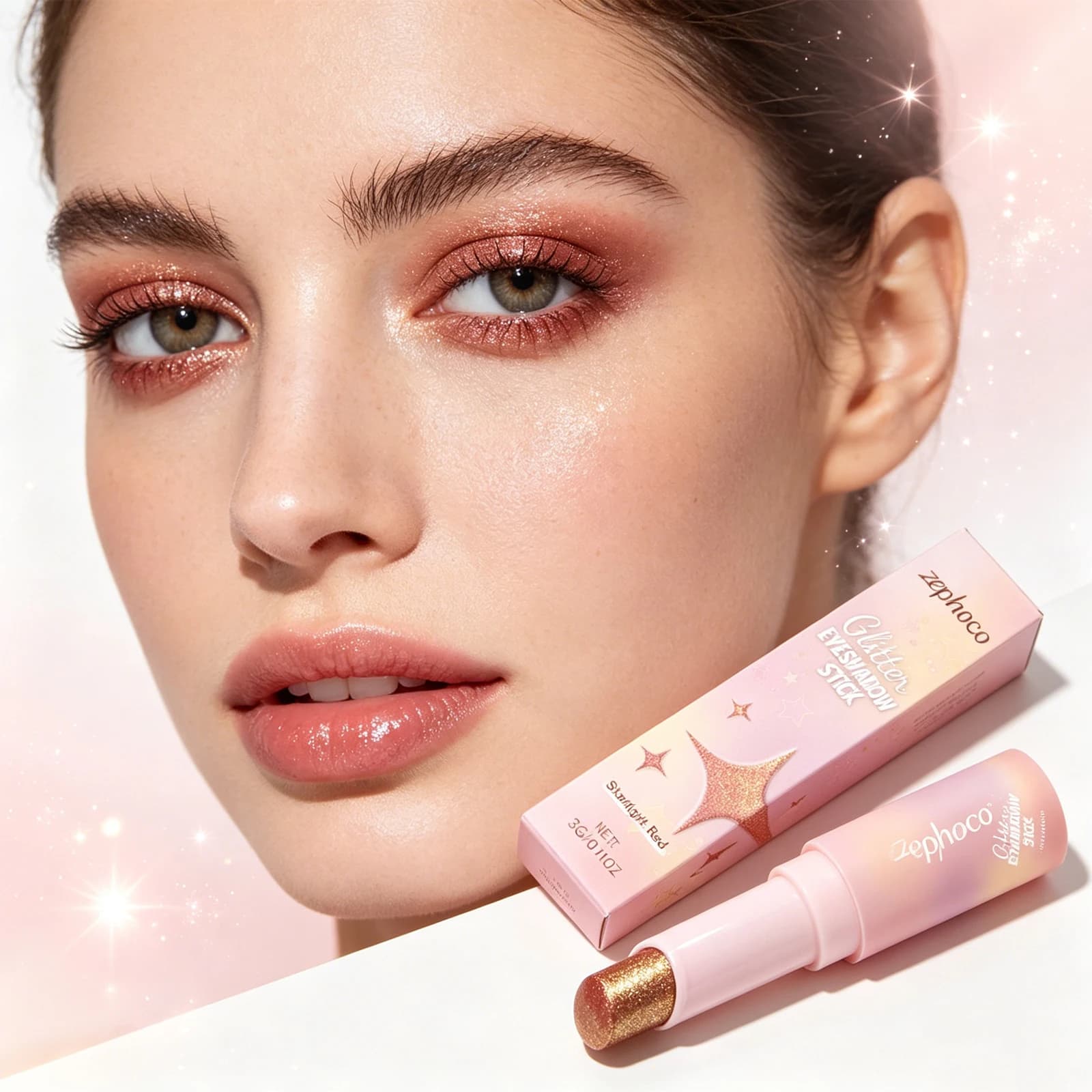 Zephoco 3g Shimmer Eyeshadow Stick Set Multi Color Creamy Waterproof Long Wear Glitter Eye Pencil For Daily Makeup