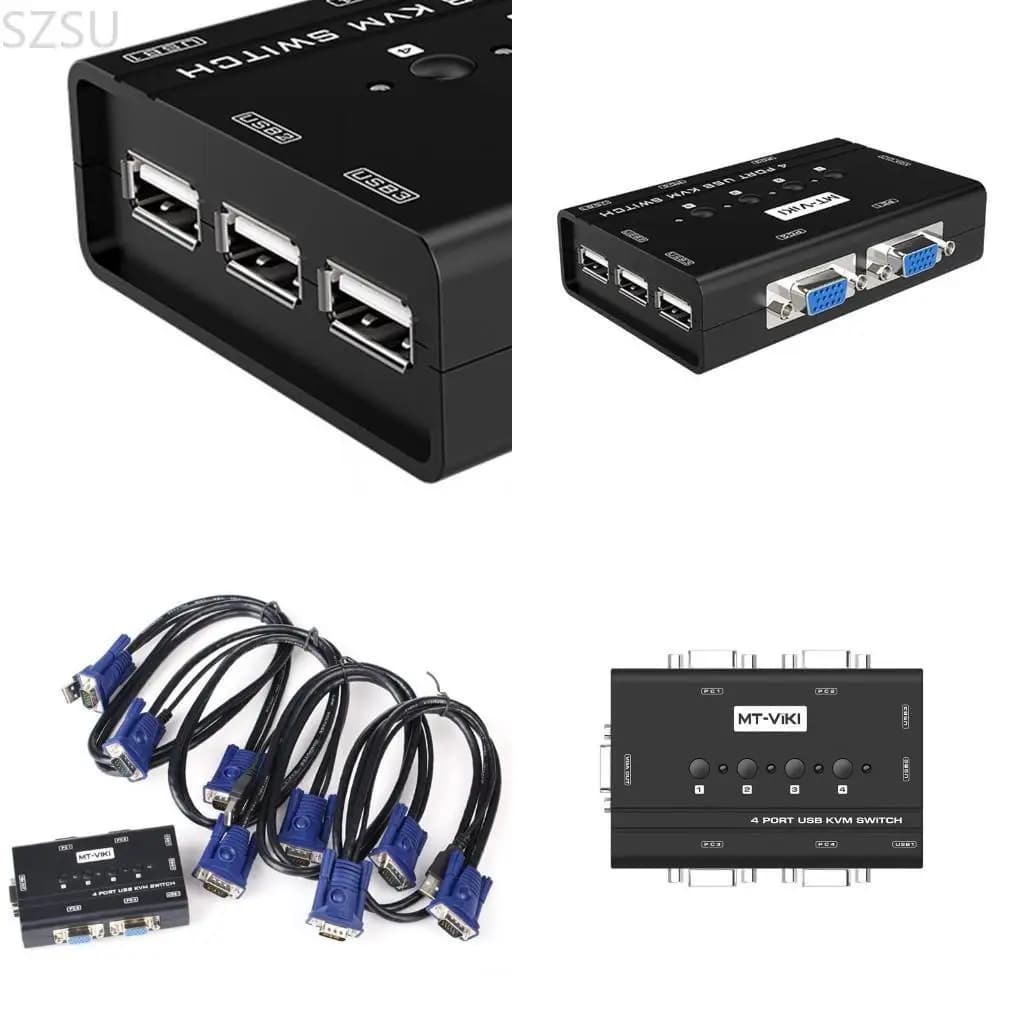 Szsu mt460kl 4 porta USB switch kvm 4 in 1 out kvm switcher box 4 porta da splitter VGA Adattatore 1920x1440 10x6,5