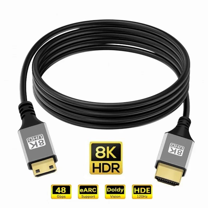 UHD 8K Mini HDMI-compatibile con cavo HDMI 5m 1m Cavo per fotocamera TV Tablet Supporto 8K 4K 5K 48Gbps eARC HDR10 HDCP hdmi splitter