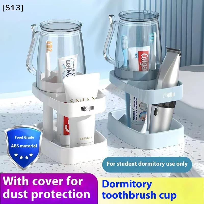 Mouthwash Cup Toothbrush Holder Set, Dormitory Bathroom Toothbrush Storage Rack Daily Toiletries Organizer