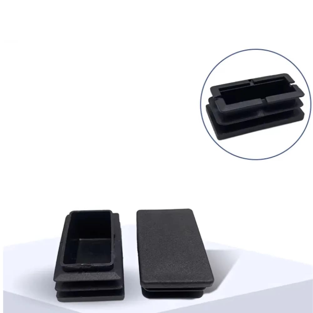 1-10 pz Tappi Rettangolari per Tubi, Tappi di Chiusura in Plastica Nera, Inserti Antiscivolo per Gambe di Mobili, Protezioni per Piedini