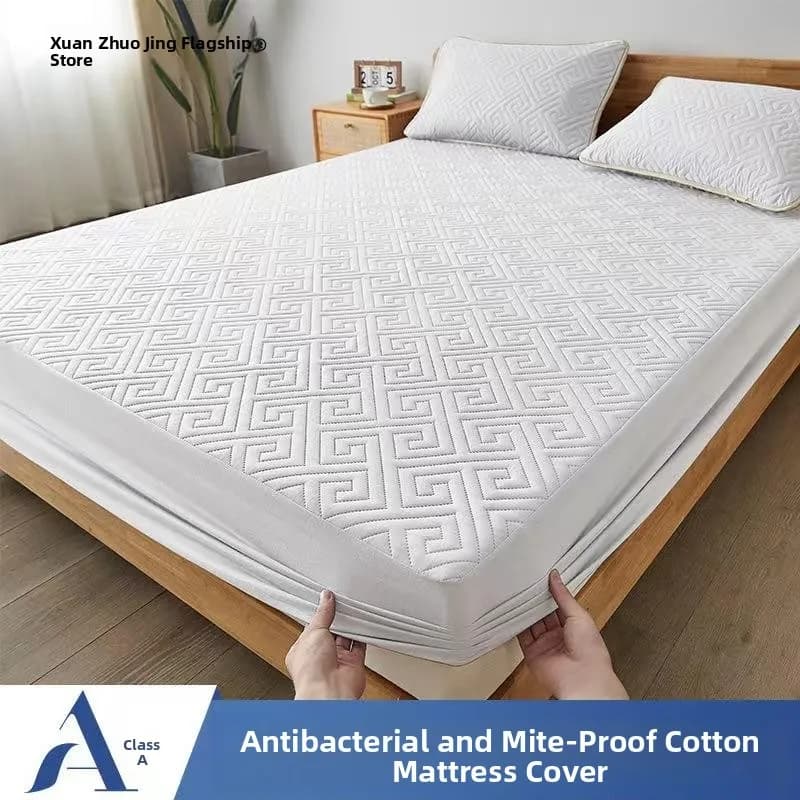 Coprimaterasso Impermeabile in Cotone Spesso, Protezione Antiscivolo per Letto Singolo, Set di Biancheria da Letto di Xuan Zhuo Jing