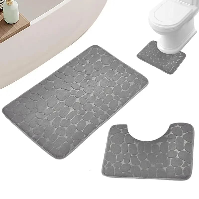 Tappetino da bagno antiscivolo 50*80cm e tappetino da bagno 50*40cm Set di tappetini da bagno tappetino da bagno morbido con motivo a ciottoli tappetini da bagno lavabili