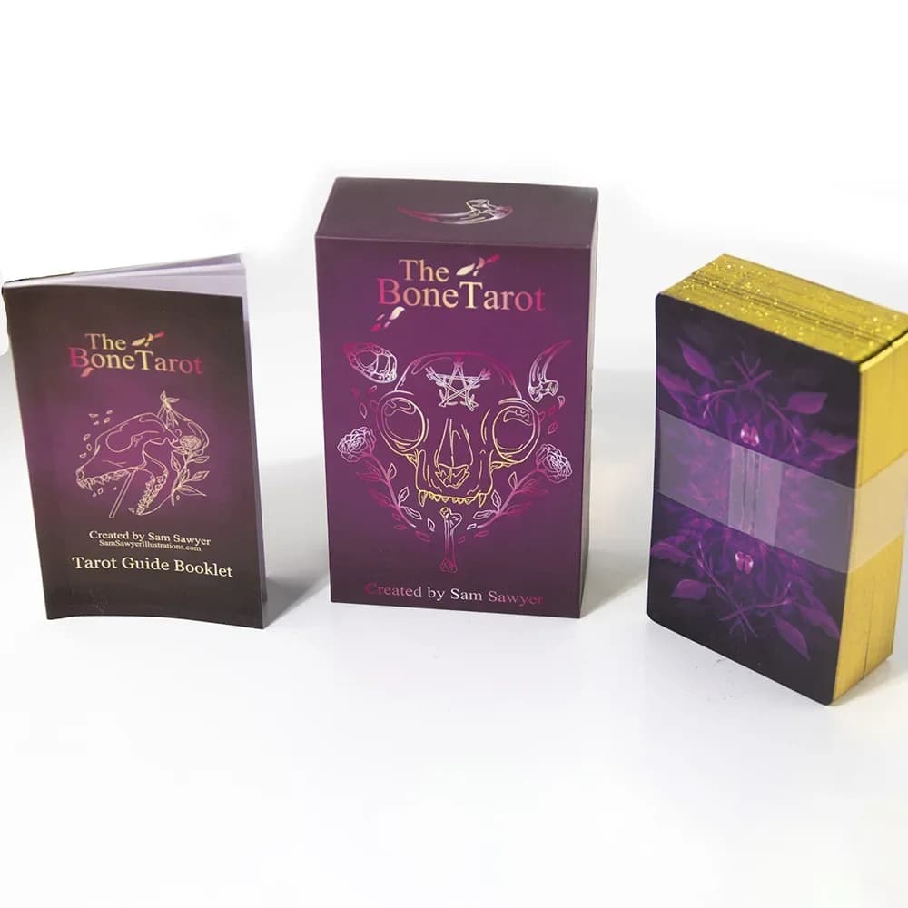 Il tarocchi ossei 78 carte 1: 1 Dimensioni Gilded Edge Guide book Tarot Giochi da tavolo