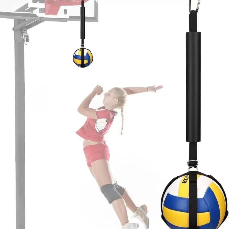 Allenatore di salto da pallavolo nero Dispositivo di assistenza per altezza sospesa regolabile Cintura rotante Cintura da allenamento per lancio e punteggiatura della palla