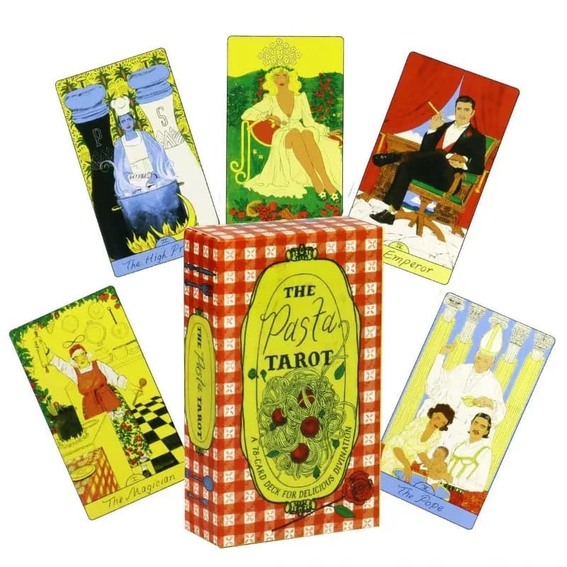 Il Mazzo di Carte dei Tarocchi 'Pasta' 78 Pezzi, Delizioso Gioco di Divinazione con Guida per Feste in Famiglia e Giochi da Tavolo