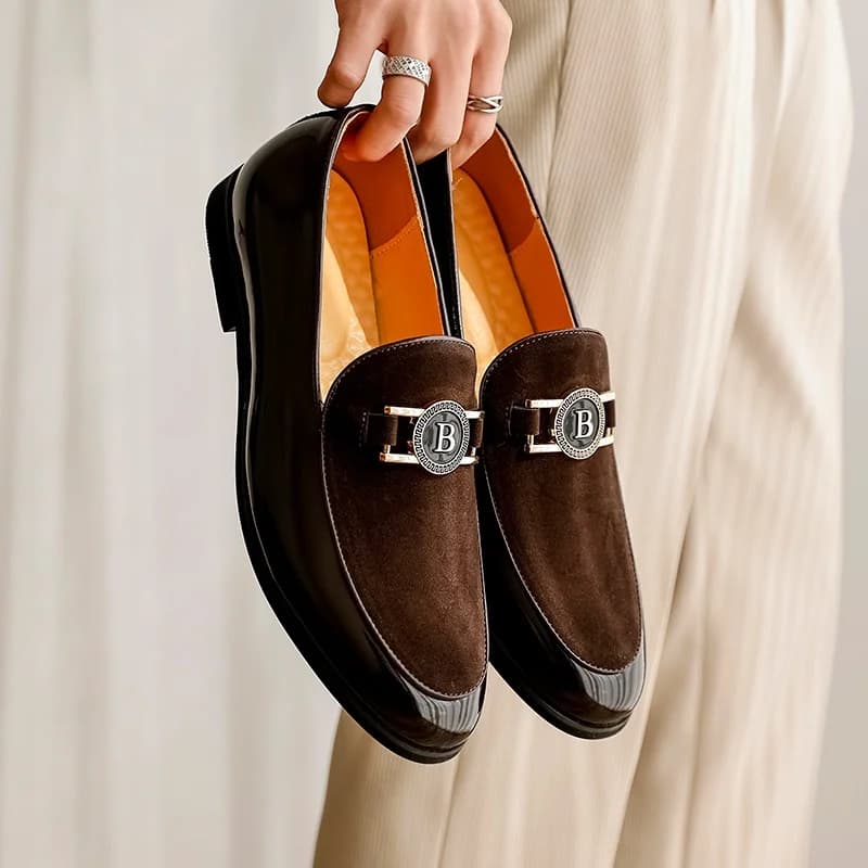 Mocassini da Uomo Estivi 2026 Marroni di Design, Comodi e Casual in Pelle, Taglia 47, Scarpe Eleganti da Uomo, Mocassini Uomo