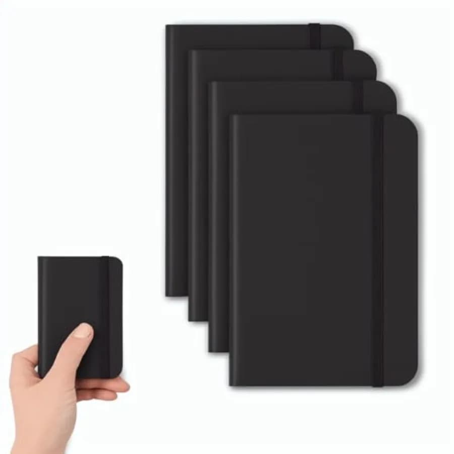 Pocket Notebook Small Notebook, 3" x 4.4" Journal Notebook Hardcover with Thick Lined Paper, 200 Pages Leather Cover Mini Journ