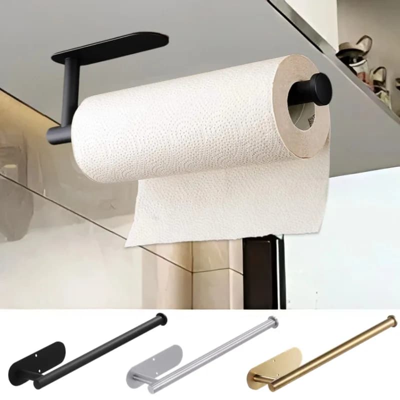 Porta carta igienica senza punzonatura Dispenser porta asciugamani di carta in acciaio inossidabile per bagno Cucina Portaoggetti per WC con montaggio a parete