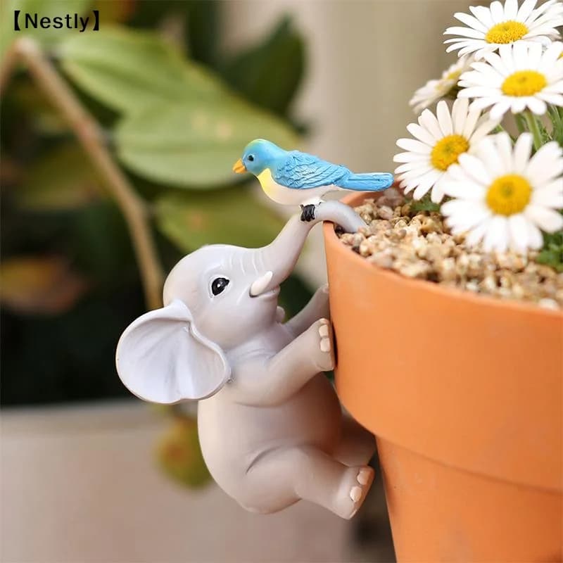 Elephant Pot Hugger For Planters Climbing Elephant Flower Pot Hugger, Hanging Plant Decoration For Pots Plant Pot Decor〔Nest〕