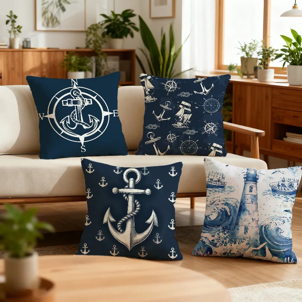 Navigation ship anchor cushion cover Decoration Room Shop Car Best Home Office Coffee Pillow Sofa Printing Nordic Simplicity Hit