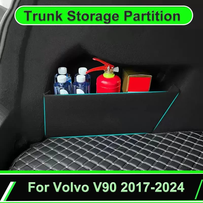 Per Volvo V90 2017-2024 2018 2019 Bagagliaio di Un'auto Partizione Scatola di Immagazzinaggio Organizzatore Lato Ispessimento Strumenti Auto Interni Parte Accessori