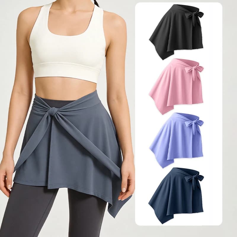 Gonna Corta da Yoga per Donne, Gonna Avvolgente per Fitness e Danza, Gonna Anti-Scivolo per Pilates e Ballet, Copri-Fianchi per Ragazze, Gonna da Palestra ad Asciugatura Rapida
