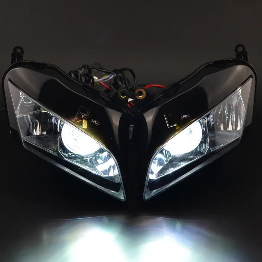 Modified Moto LED Angel Eye Head Light Custom HID Bi-Xenon Headlight Mount For Honda CBR600RR 2007-2012