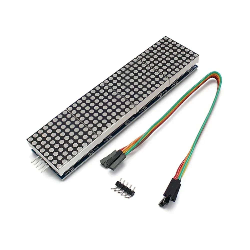 MAX7219 Modulo a matrice di punti 8x8 Display LED a catodo comune 4 in 1 Rosso/Verde con cavi Dupont per progetti Arduino/MCU