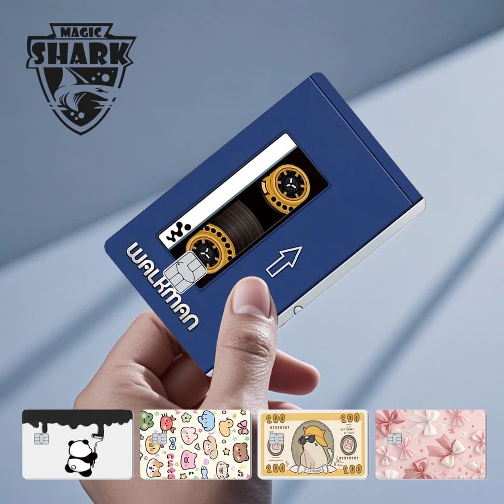 Magic Shark Panda Chips Bow Tape Cat Money Film Skin Sticker for Metro Credit Debit Card No Fade