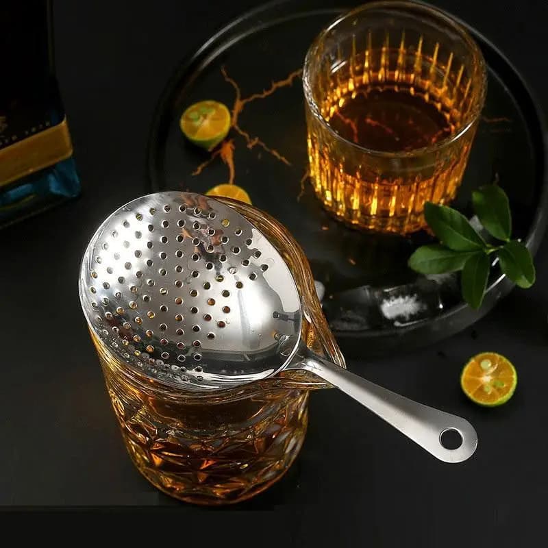 [S]Stainless Steel Cocktail Shaker Ice Strainer Professional Bartender Mixed Drink Bar Tool