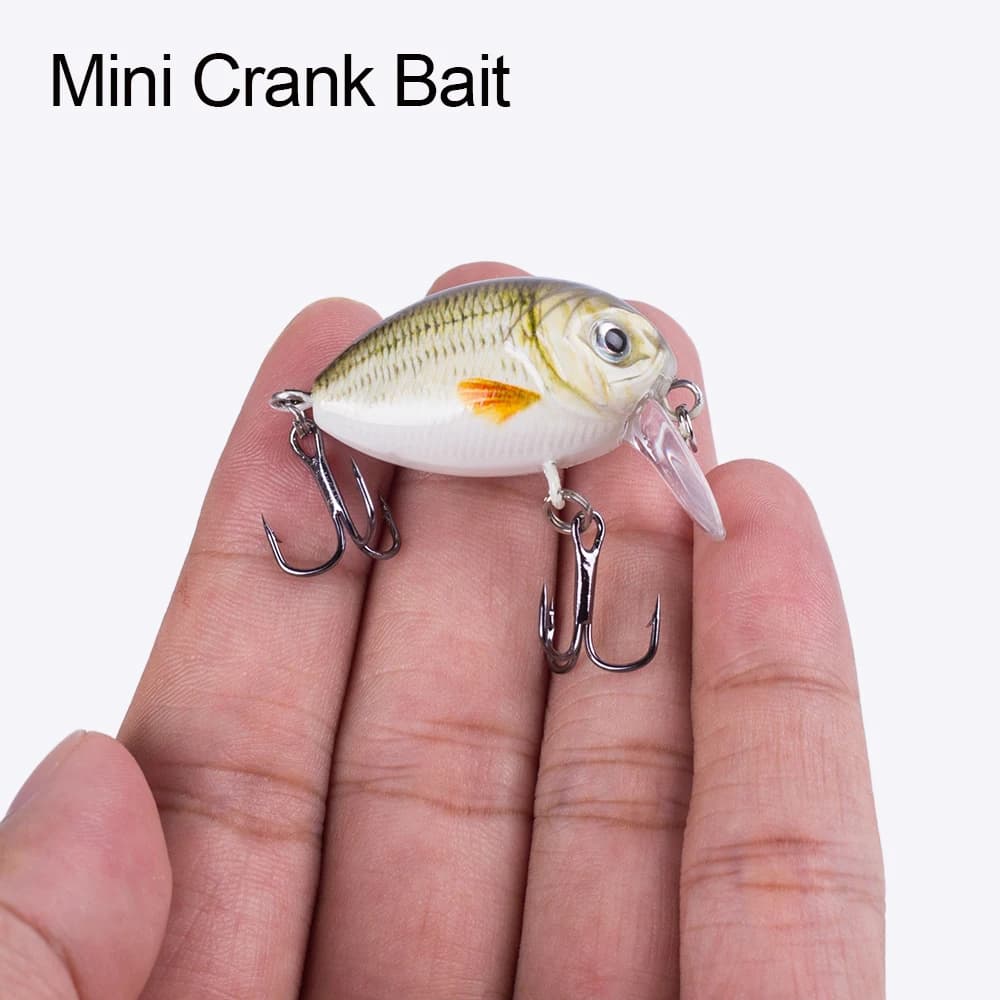 Mini Crankbait 40mm 4g Galleggiante Micro Wobbler Crankbait Rumoroso Esche da Pesca Artificiali Rigide per Acqua Dolce Minnow Bass Tackle