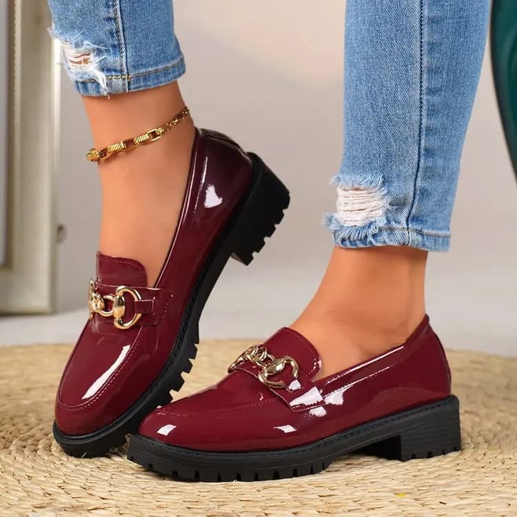 Women's Moccasins Mary Jane flat slip shoes in real leather Comfortable casual shoes with round tip for women Spring Autumn