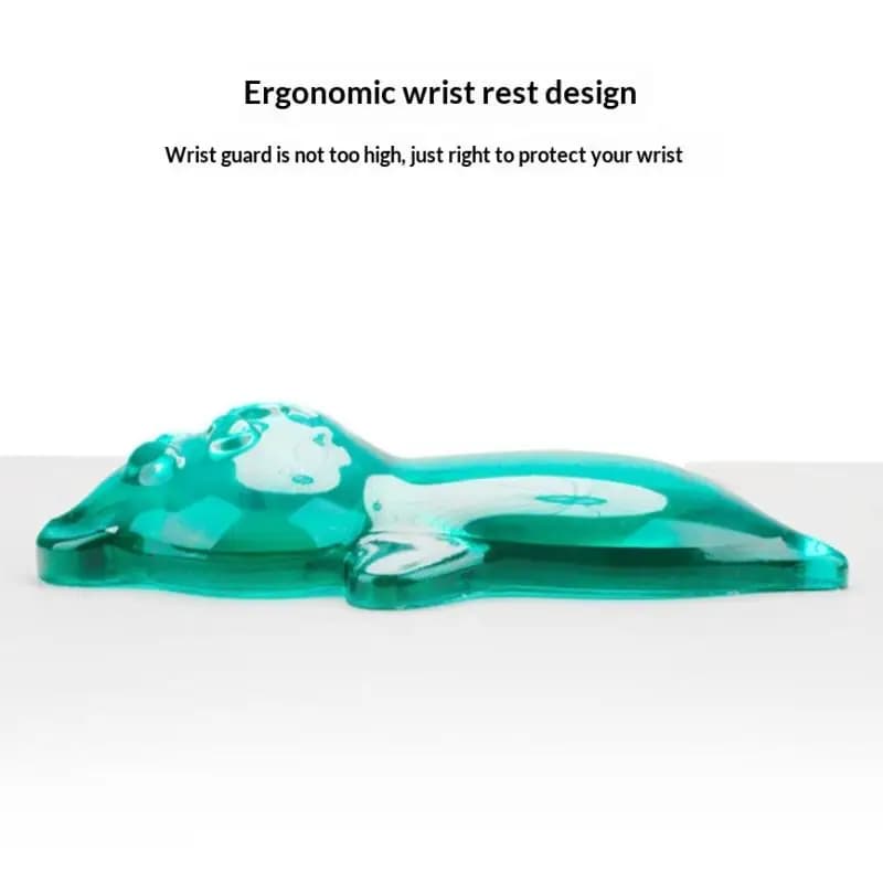 1 pezzo di supporto per polso ergonomico in gel di silicone trasparente a forma di orsetto, per la digitazione e il gaming