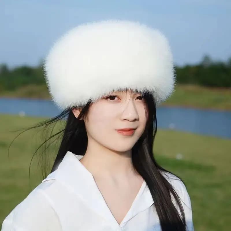 2025 New Fashion Women Winter Hat bucket hat Faux Fur Plush Russian Hat Warm Trooper Trapper Cap Beanies