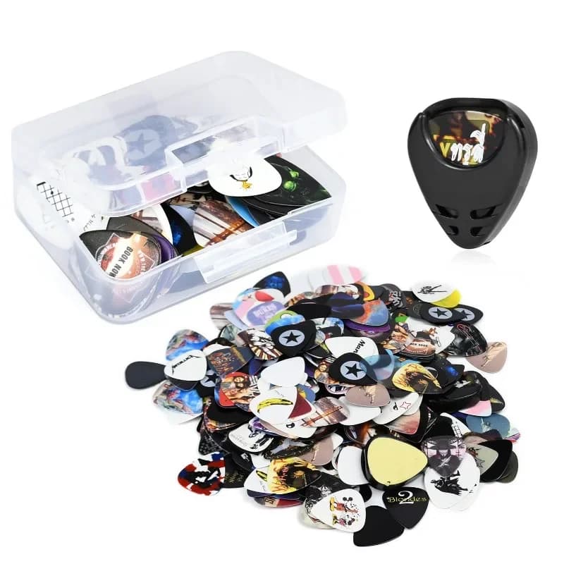 100 Pieces Acoustic Guitar Pick Set Celluloid Bass Guitars Picks Plectrums Instrument Spare Parts for Music Learner