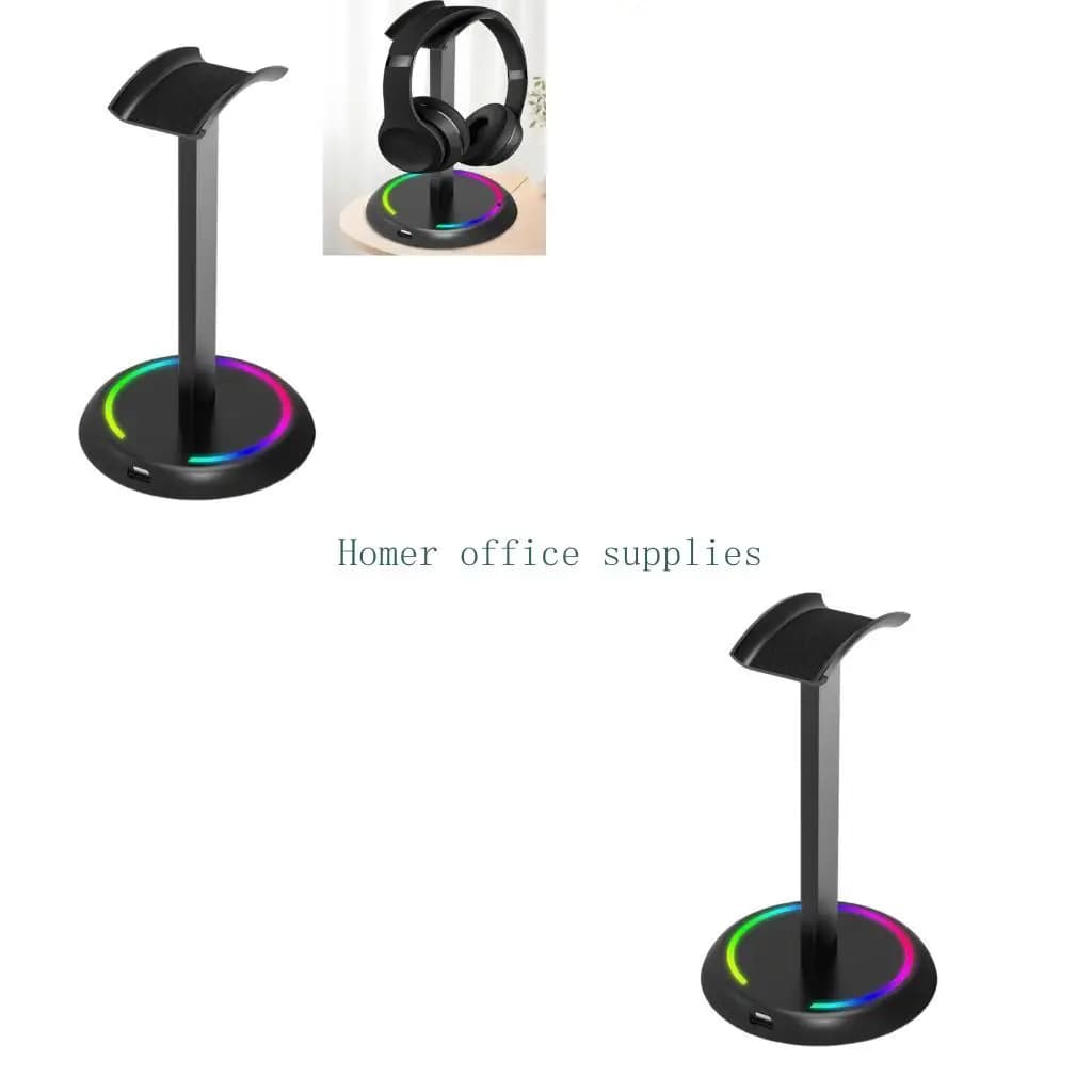 K43B Gaming Desk Headphone Holder with Lighted Base, Desktop Stand for Office Table, Study Room and Home Office Use