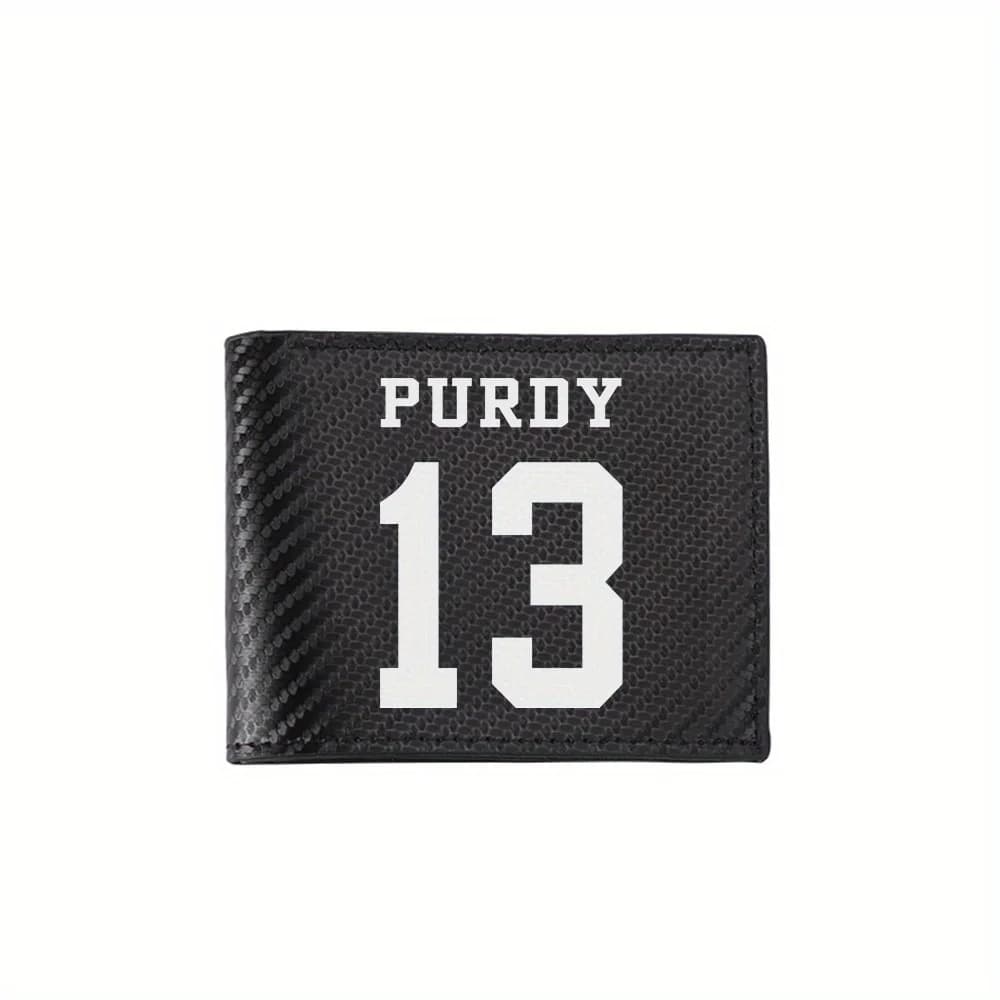 PURDY tredici numeri bianchi audace Portafogli da uomo Business semplici Design moderno ed elegante con stampa Regali per padre fidanzato Cristo
