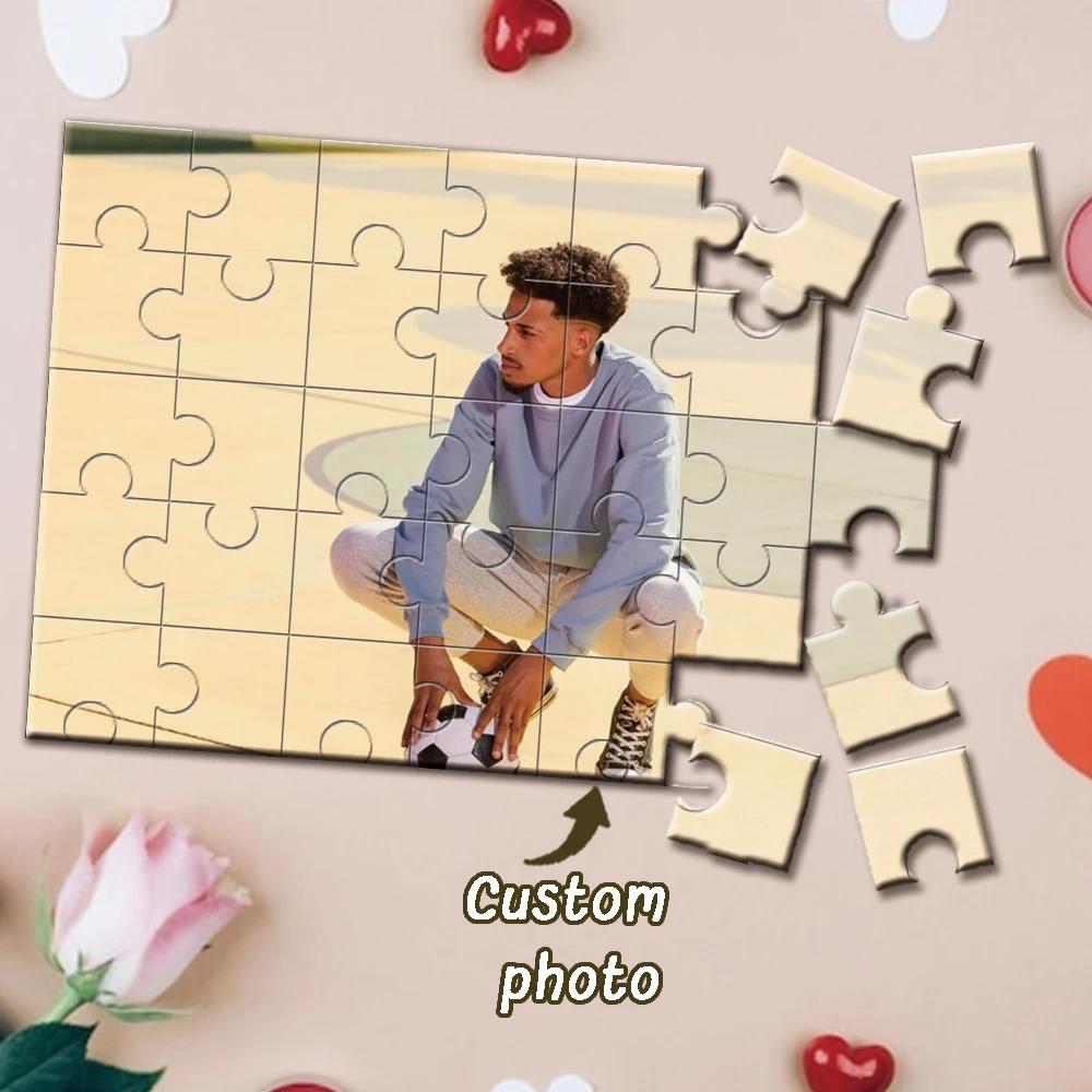 Puzzle in Legno Personalizzato con Foto 35/300/500/1000 Pezzi, Decorazione Primaverile per la Casa, Regalo Personalizzato con Foto per Rafforzare i Legami Familiari e Ricordi