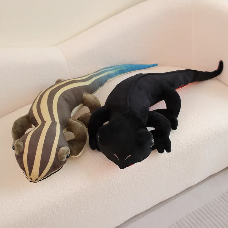 1pc simulazione lucertola peluche cartone animato lucertola nera Reptilia bambola di pezza Chamaeleons cuscino animale casa divano Decor