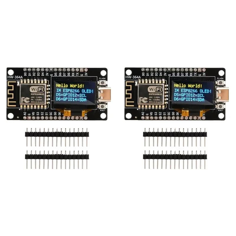 Scheda di sviluppo ABKN-2X Nodemcu, modulo WiFi seriale CH340G con schermo OLED da 0,96 pollici per Arduino/Micropython (A)