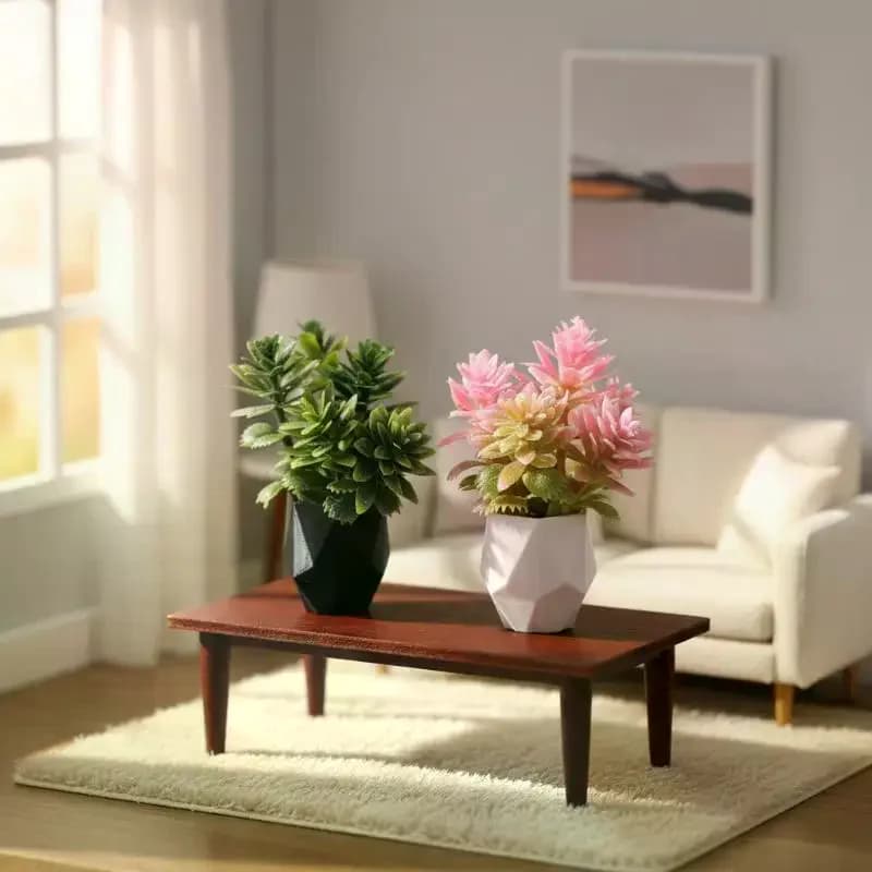 1/12 Scale Dollhouse Miniature Potted Plant Ornament Bonsai Model Micro Scene Landscape Decor Photo Prop
