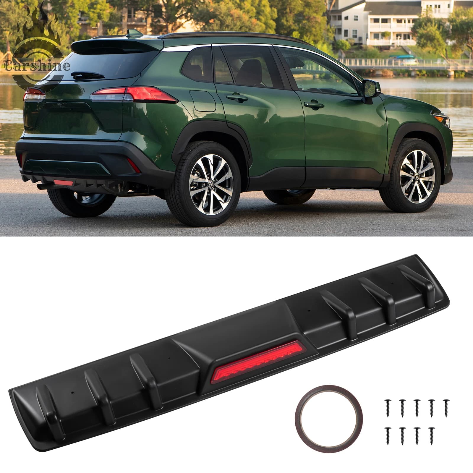 For Toyota Corolla Cross Opaco Bumper Rear Diffuser Pine Spoiler Lip Splitter