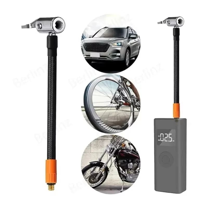 Tubo di Prolunga per Gonfiaggio M6 40CM/60CM, Valvola Standard con Filettatura Fine, Adatto per Pompa d'Aria Integrata con Filettatura M6