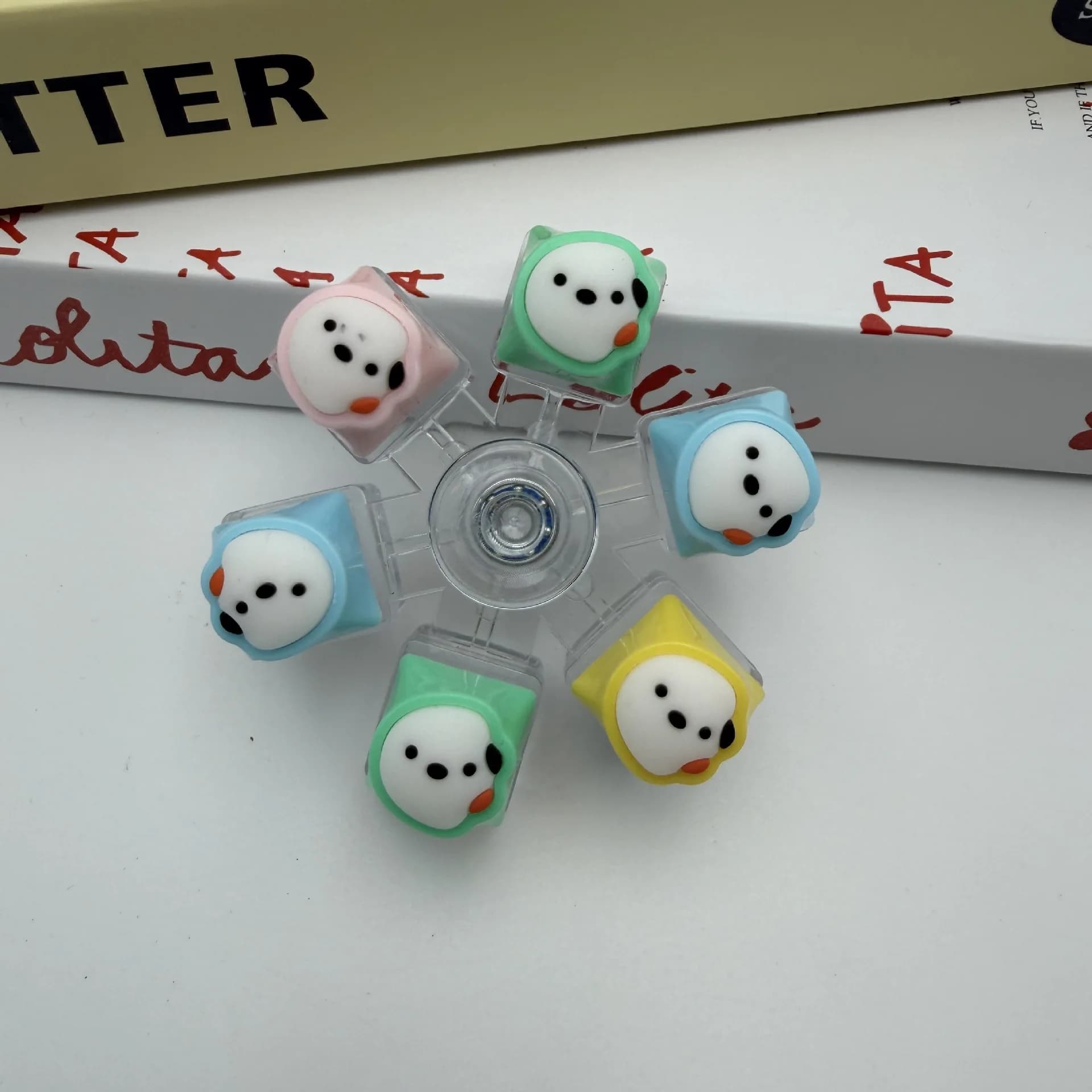 Keycap a forma di cucciolo, portachiavi, giroscopi, tastiere meccaniche, giocattoli antistress, scrivanie da ufficio, giocattoli per alleviare l'ansia