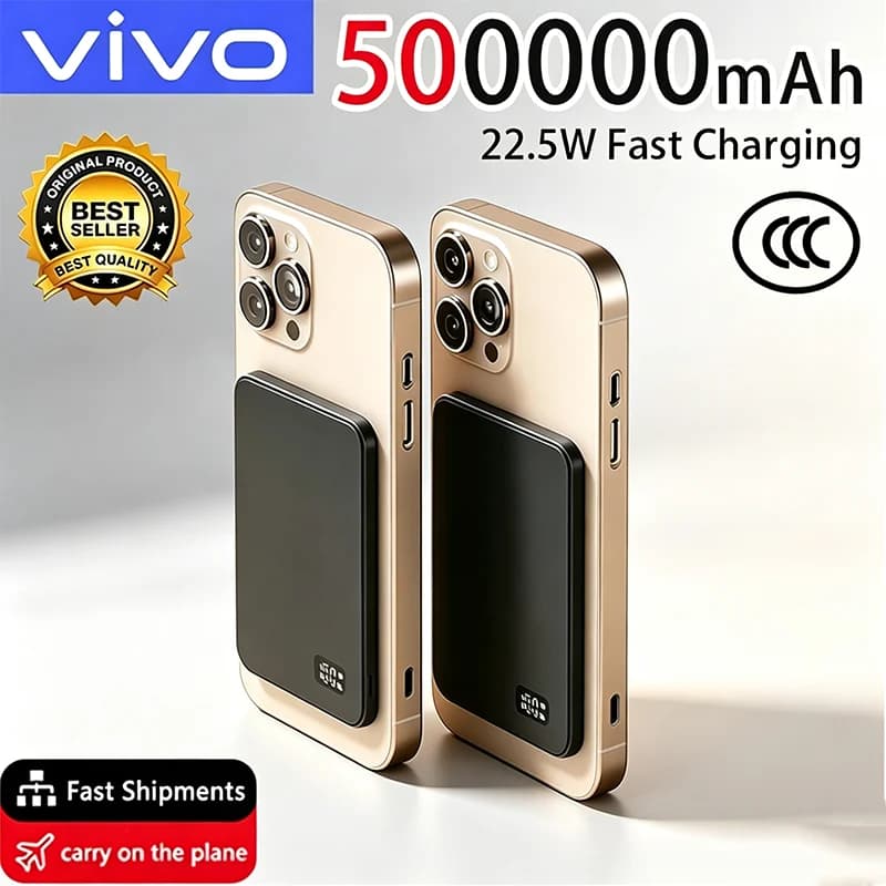 VIVO 500000mAh Power Bank for MagSafe,Magnetic Wireless Fast Charging MacSafe Portable Battery For iPhone Xiaomi Samsung