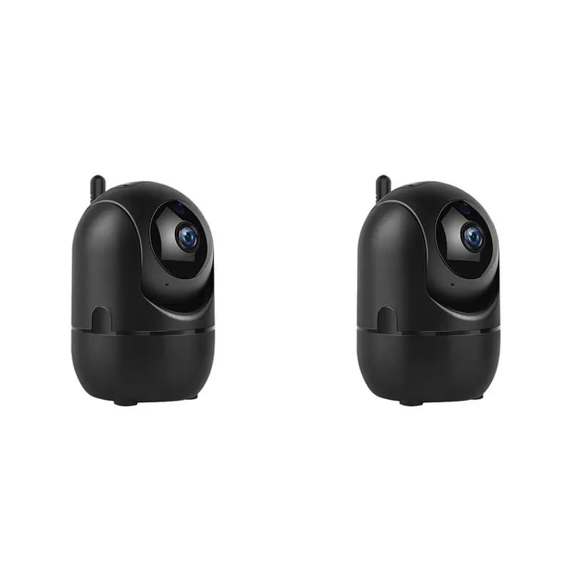Telecamera Wireless ABUO-2X 1080P 355 ° Telecamera Mini per Videosorveglianza di Animali Domestici con Wifi, Monitor per Bambini, Casa Intelligente, Nera, Spina USA