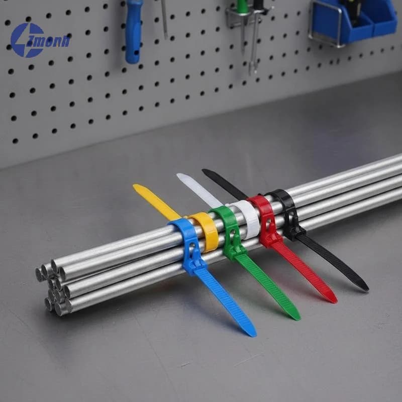 New！100PCS Reusable Self-locking Plastic Nylon Cable Tie Slipknot Cable Organizer Cable Tidy Lock Strap Zip Ties Binder