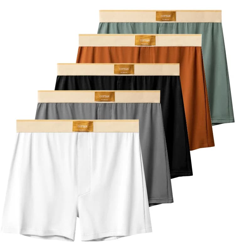 4 pezzi pantaloni freccia maschili boxer in cotone da uomo pantaloncini larghi a vita media da uomo taglie forti biancheria intima homewear mutandine comode