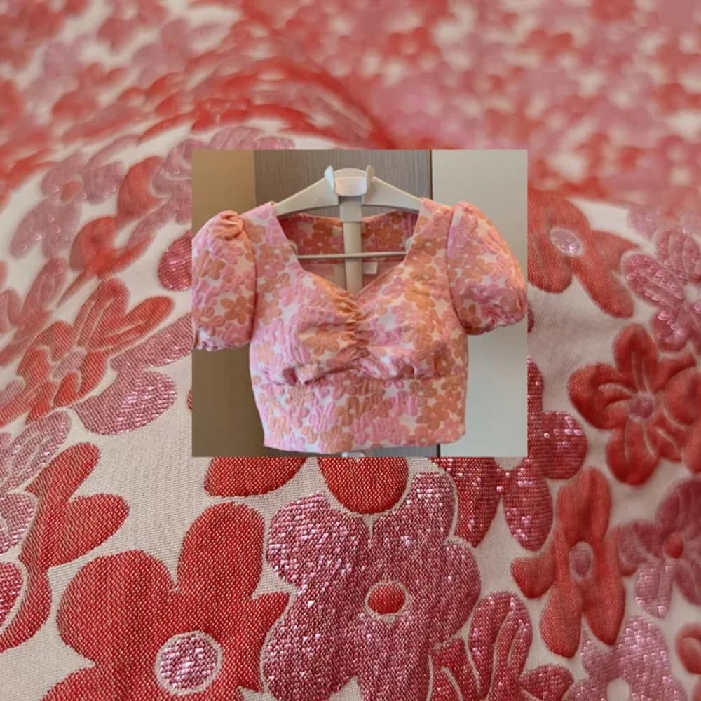Jacquard Brocade Fabric French Light Luxury Palace Small Fragrance Gold Thread Clothing Bubble Skirt Top Dress Cloth By The Yard