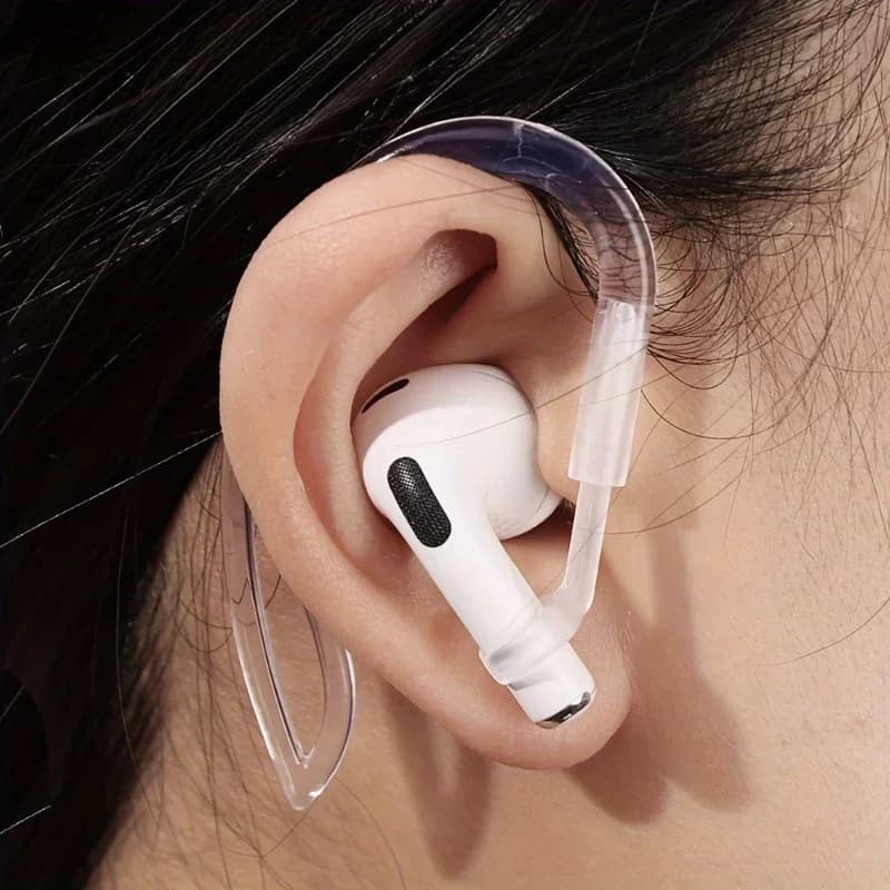 1/2 paio di ganci auricolari trasparenti per clip sportivi antiscivolo in morbido silicone per accessori per auricolari wireless