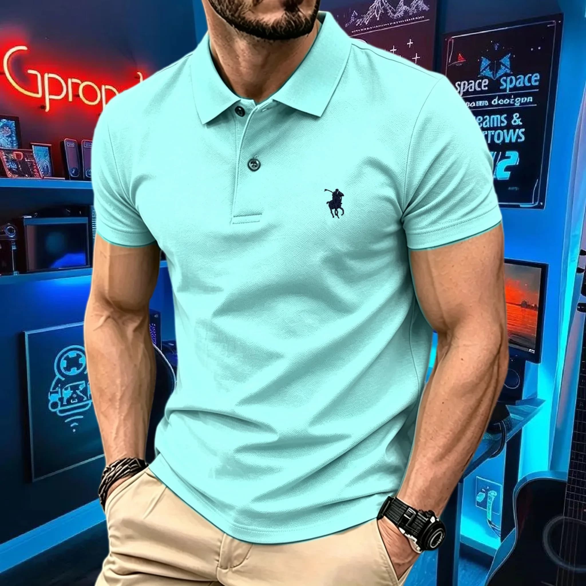 100% pure cotton 2026 high-end brand men's short sleeve polo shirt summer fashion luxury pony embroidery golf top casual T-shirt