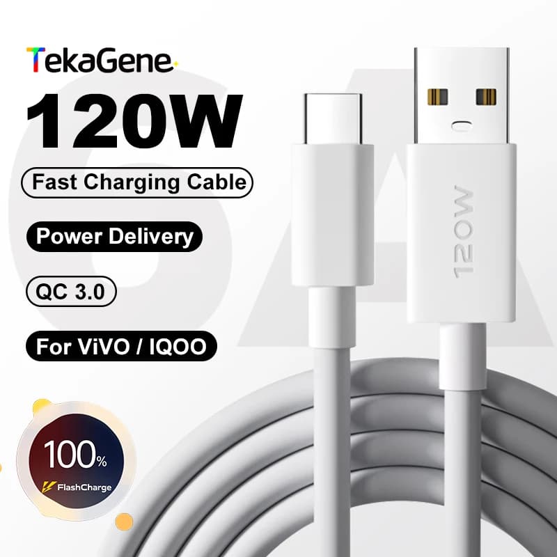 Per Vivo USB Tipo C PD 120W Cavo di Ricarica Veloce Super Flash Cavo di Ricarica Per iQOO 12 11 10 9 Pro Neo 11 6SE X90Pro X80 X Trova