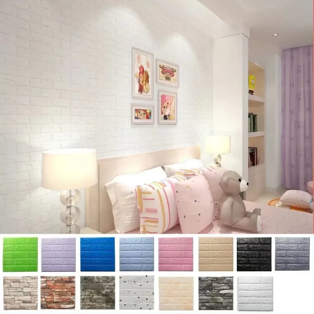 8/20 Pezzi Adesivi Murali Autoadesivi Ispessiti, Pannelli 3D in Schiuma, Carta da Parati Ispessita per Decorazione Soggiorno e Camera da Letto