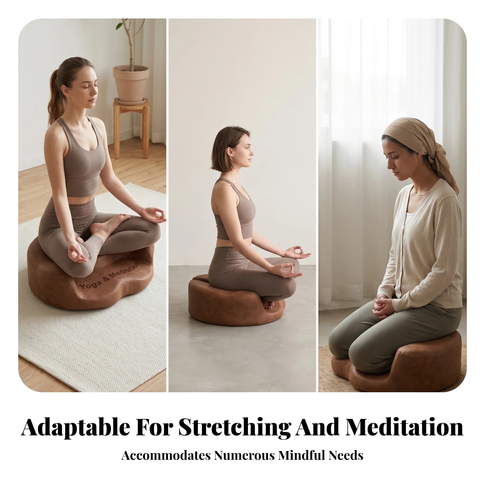 Meditation Seat Cushion Cutout Mindfulness Cushion Stitched Seams Pressure Relief