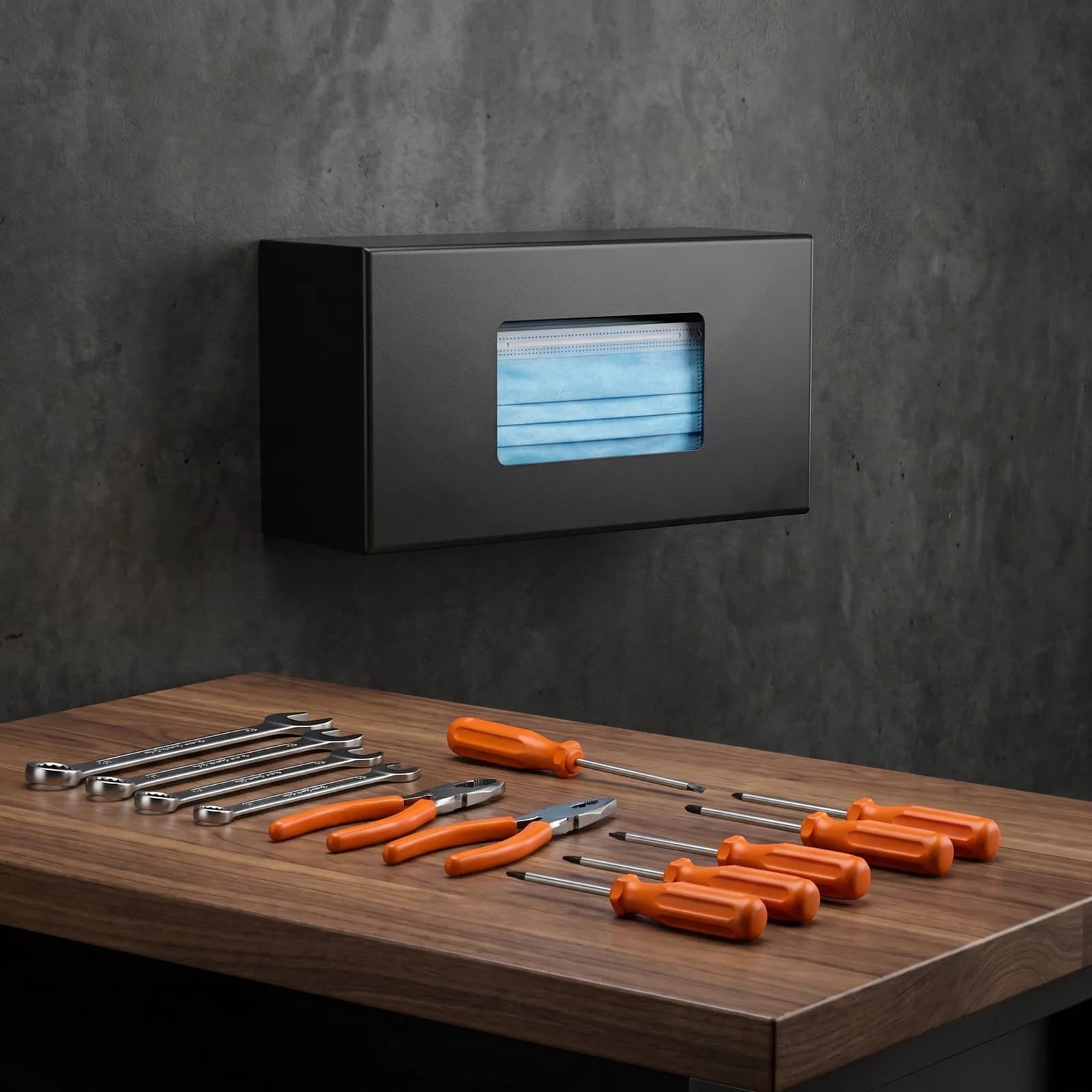 Wall Mount Glove Box Holder Powder Coated Universal Holder for Disposable Gloves Face Mask Boxes Nitrile Latex Vinyl