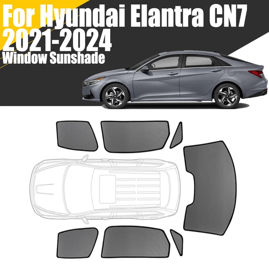 Parasole magnetico personalizzato per finestrino dell'auto per Hyundai Elantra CN7 2021 - 2024 Parabrezza anteriore in rete per tende