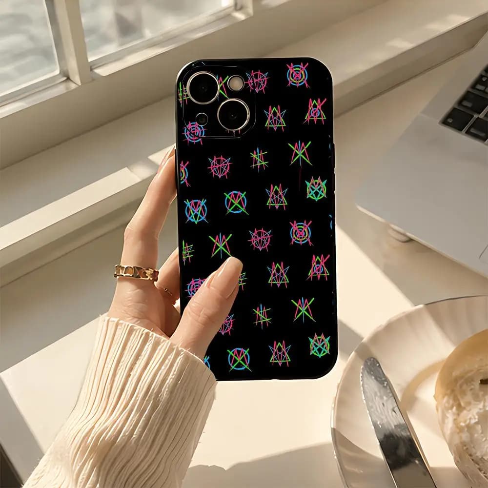 music M-Mindless Self Indulgence Phone Case Black Sleek Matte TPU Protective Shockproof Cover for iPhone 13/14/15/16/17 Pro Max