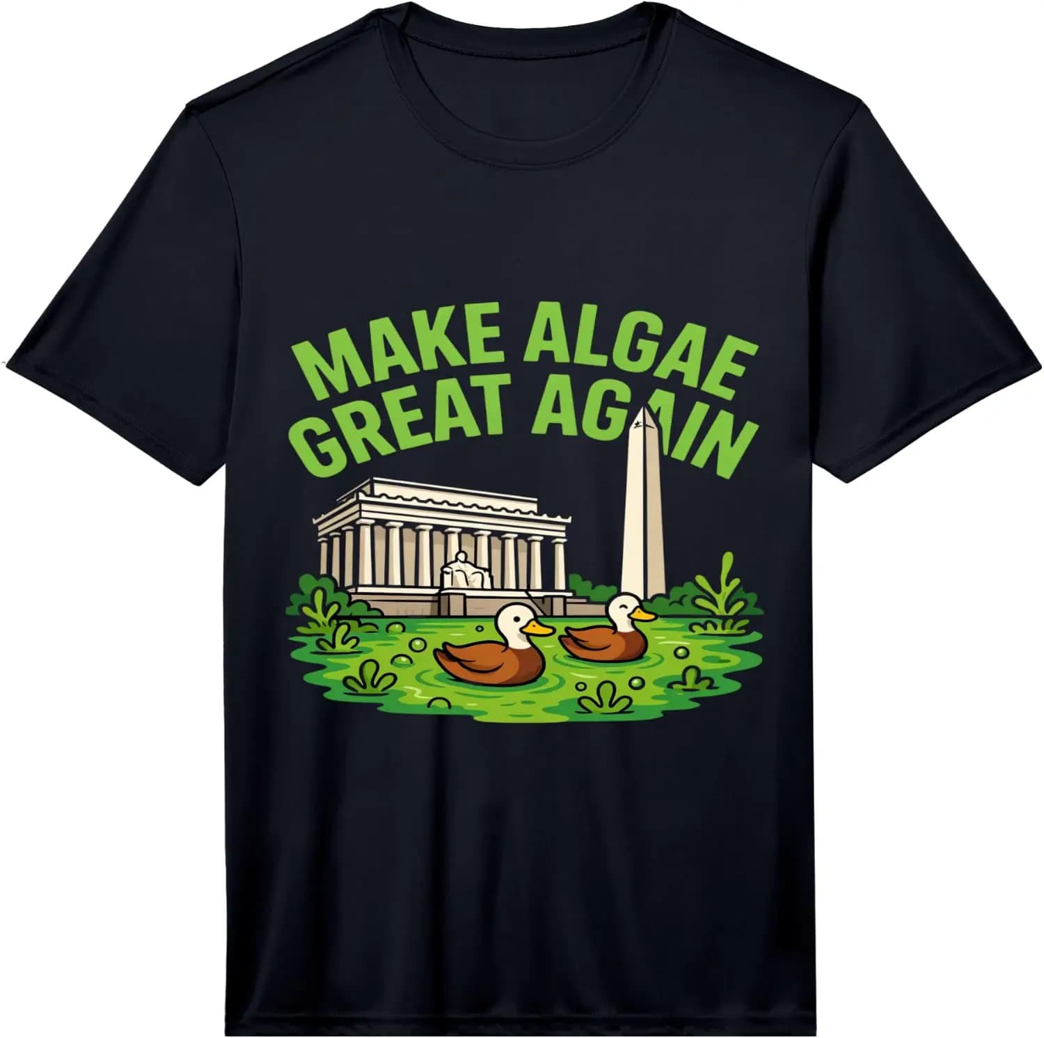 Mens Make Algae Again Performance T-Shirt 100% Cotton Trendy Y2K Short-Sleeve Tee – Soft, Quick-Drying, & Moisture-Wicking;