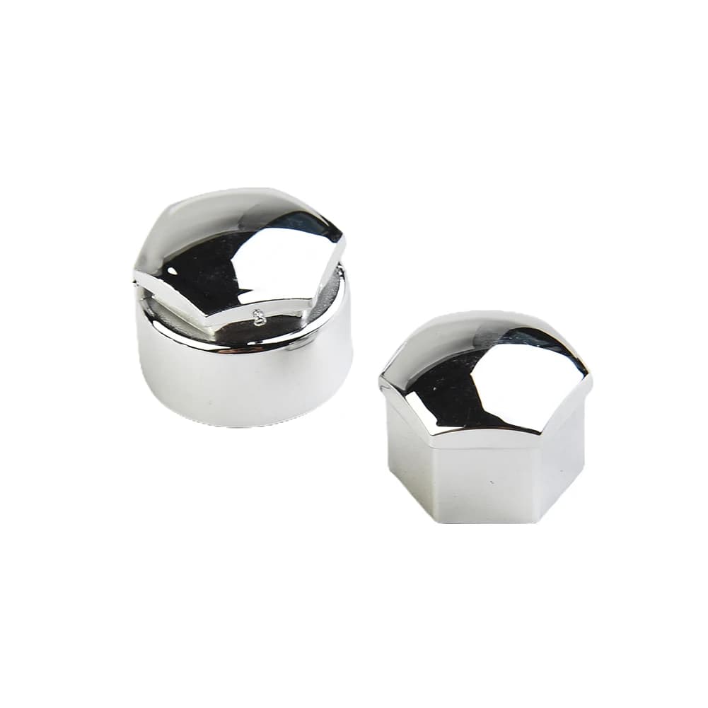 Chrome Nut Cap Wheel Bolts Set 20 Pieces 17mm Size with Removal Tool for Protection and Covering of Car Wheel Bolts